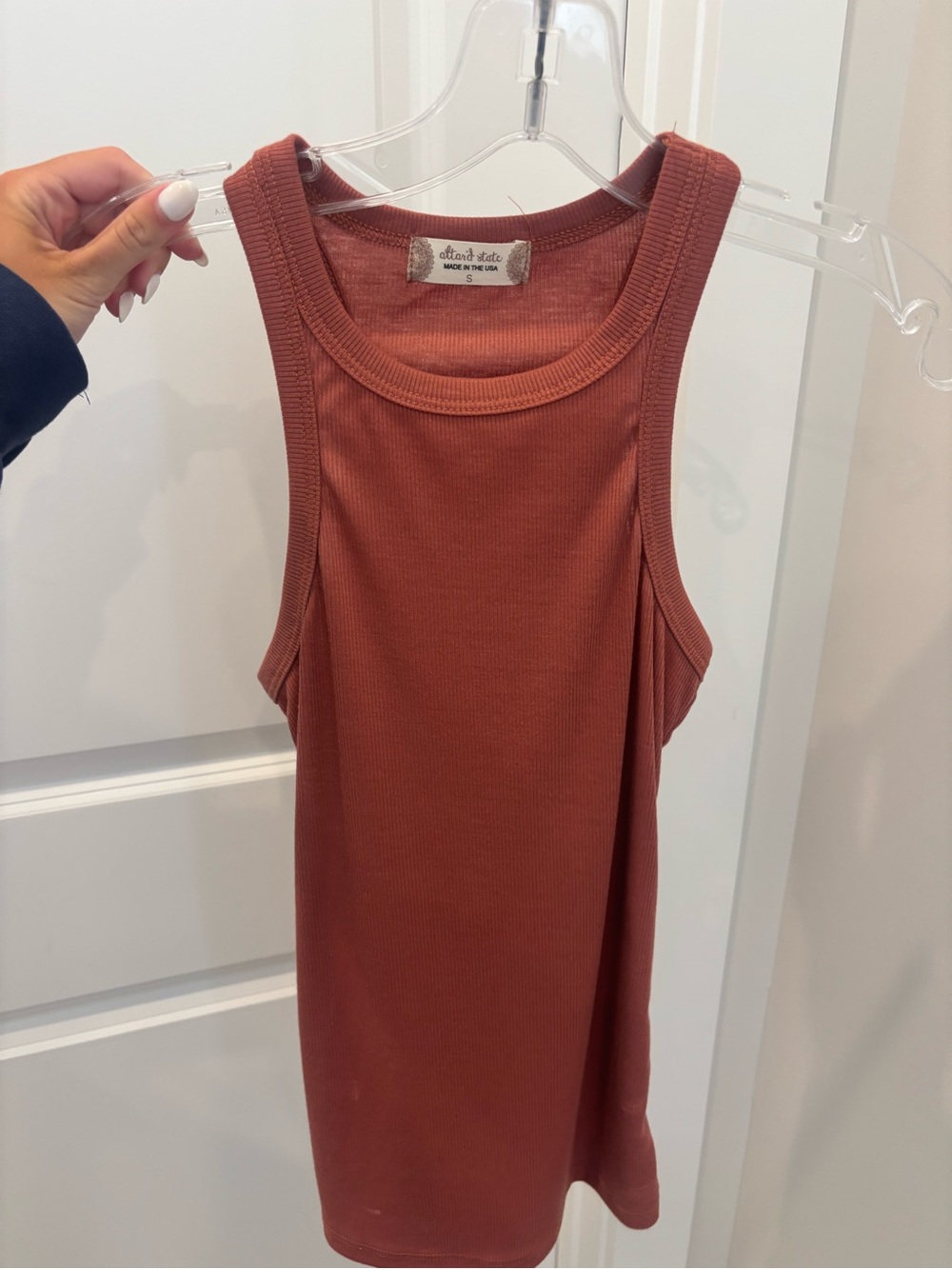 Altar'd State Ribbed Racerback Tank — Rust